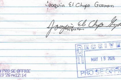Fragmento de una de las cartas de El Chapo enviadas a la Corte | Especial